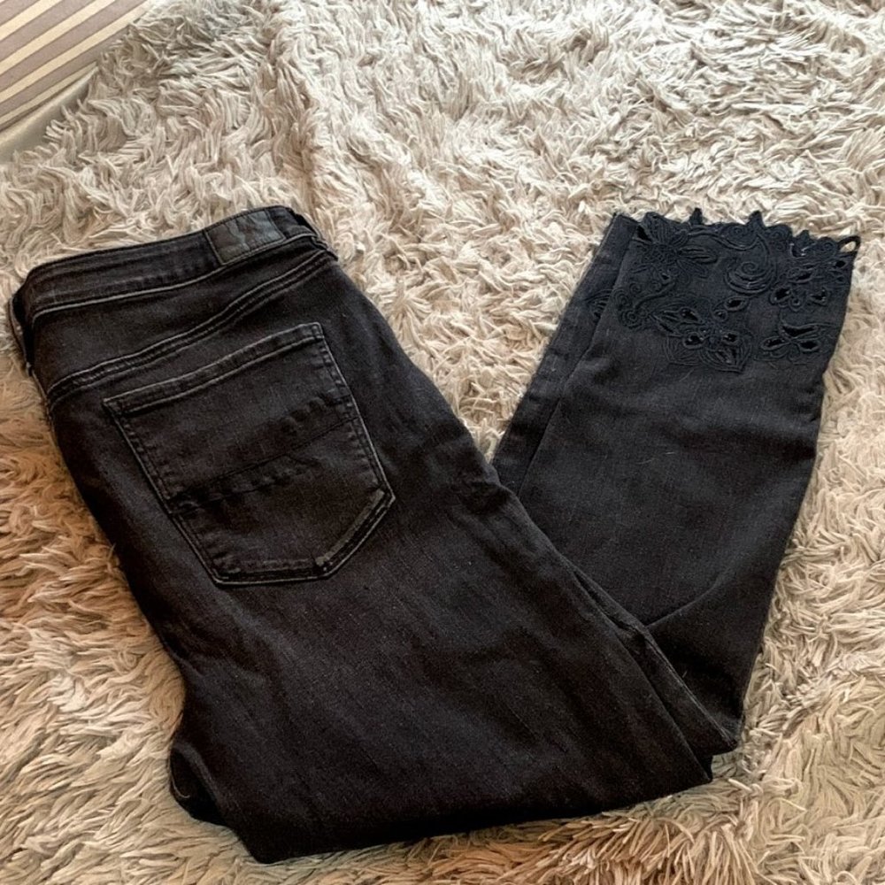 NWOT AE High Waisted Crop Jegging w/ Lace Detail